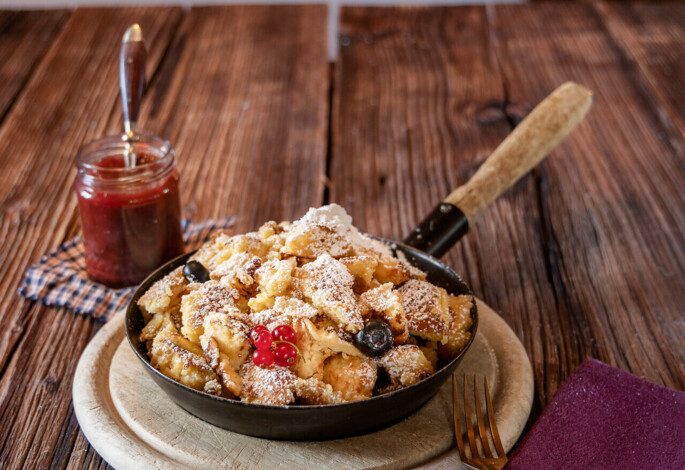 Frisch zubereiteter Kaiserschmarren.